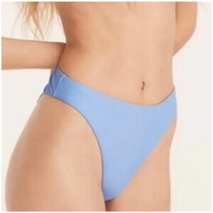 NWT J. Crew Blue High Rise Cheeky Bikini Bottom Swim Surf Paddle Size 2X